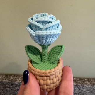 Single Stem Knitted Rose in a Pot