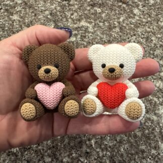 Knitted-Style Teddy Bear w/Heart