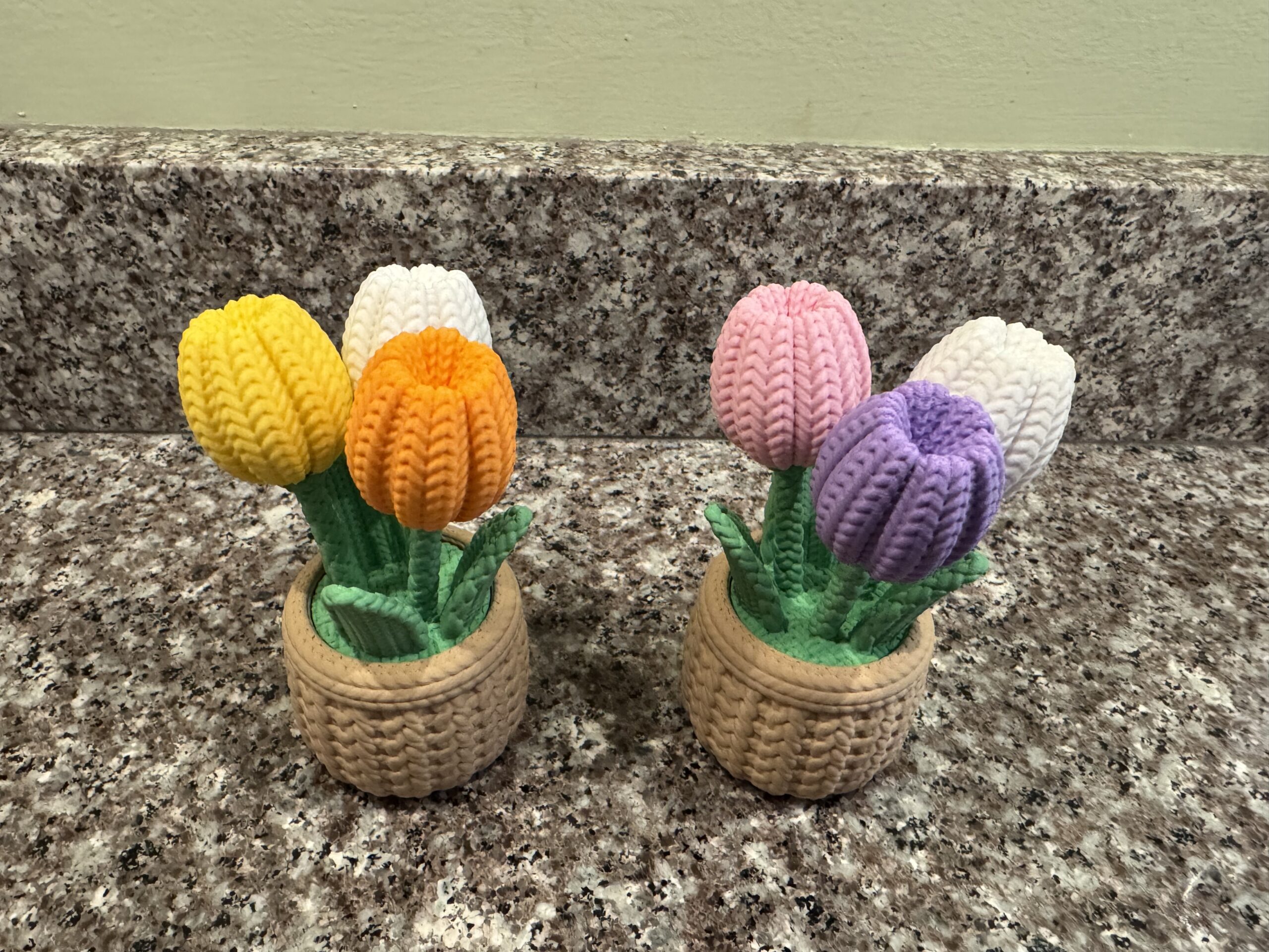 Knitted Tulips in a Pot - Pick 3 Colors - Mix or Match - Image 6