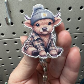 Carhartt-Inspired Highland Cow  Badge Reel