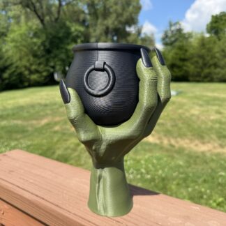 Witch’s Hand and Cauldron Decor