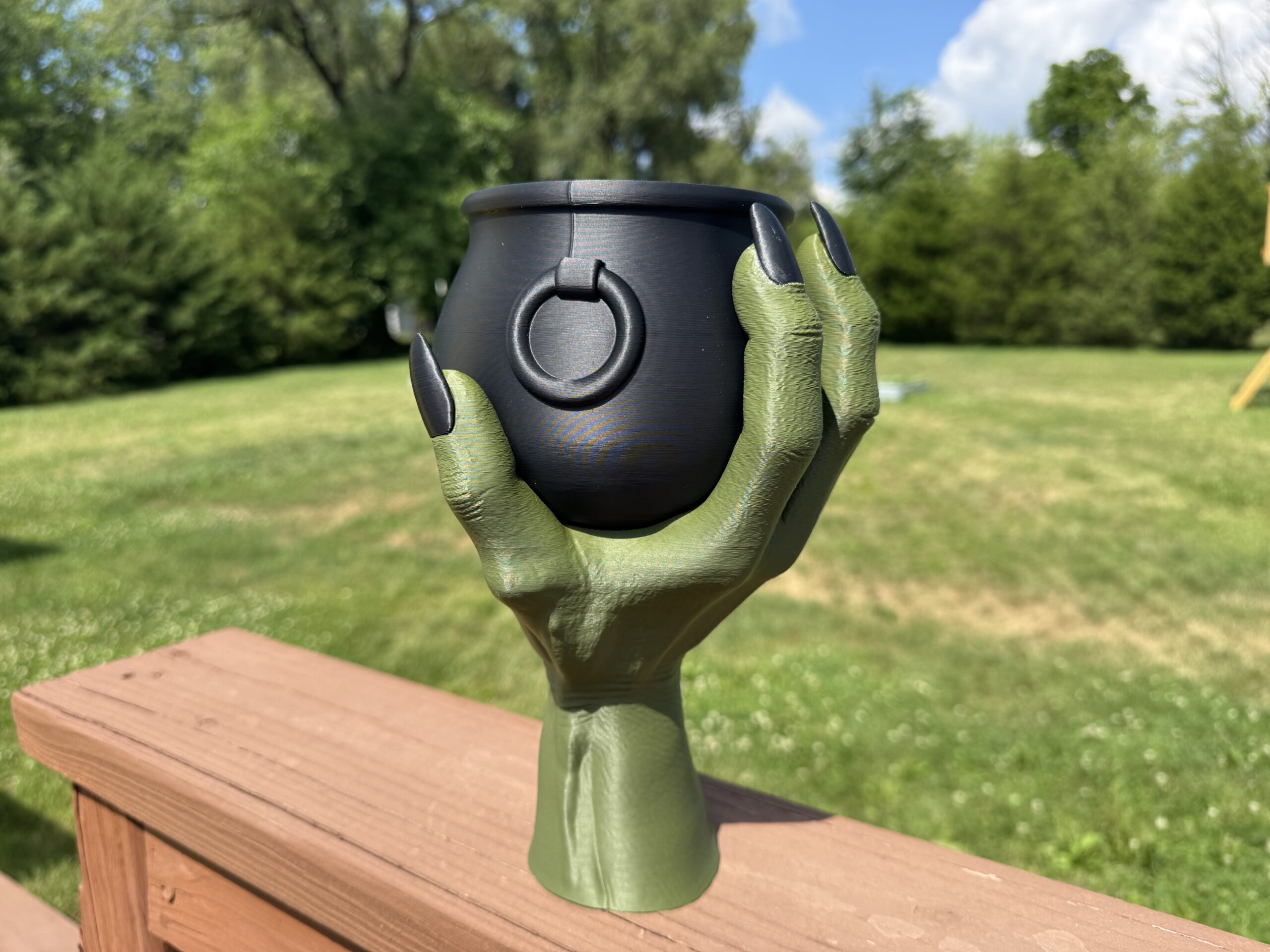 Witch’s Hand and Cauldron Decor