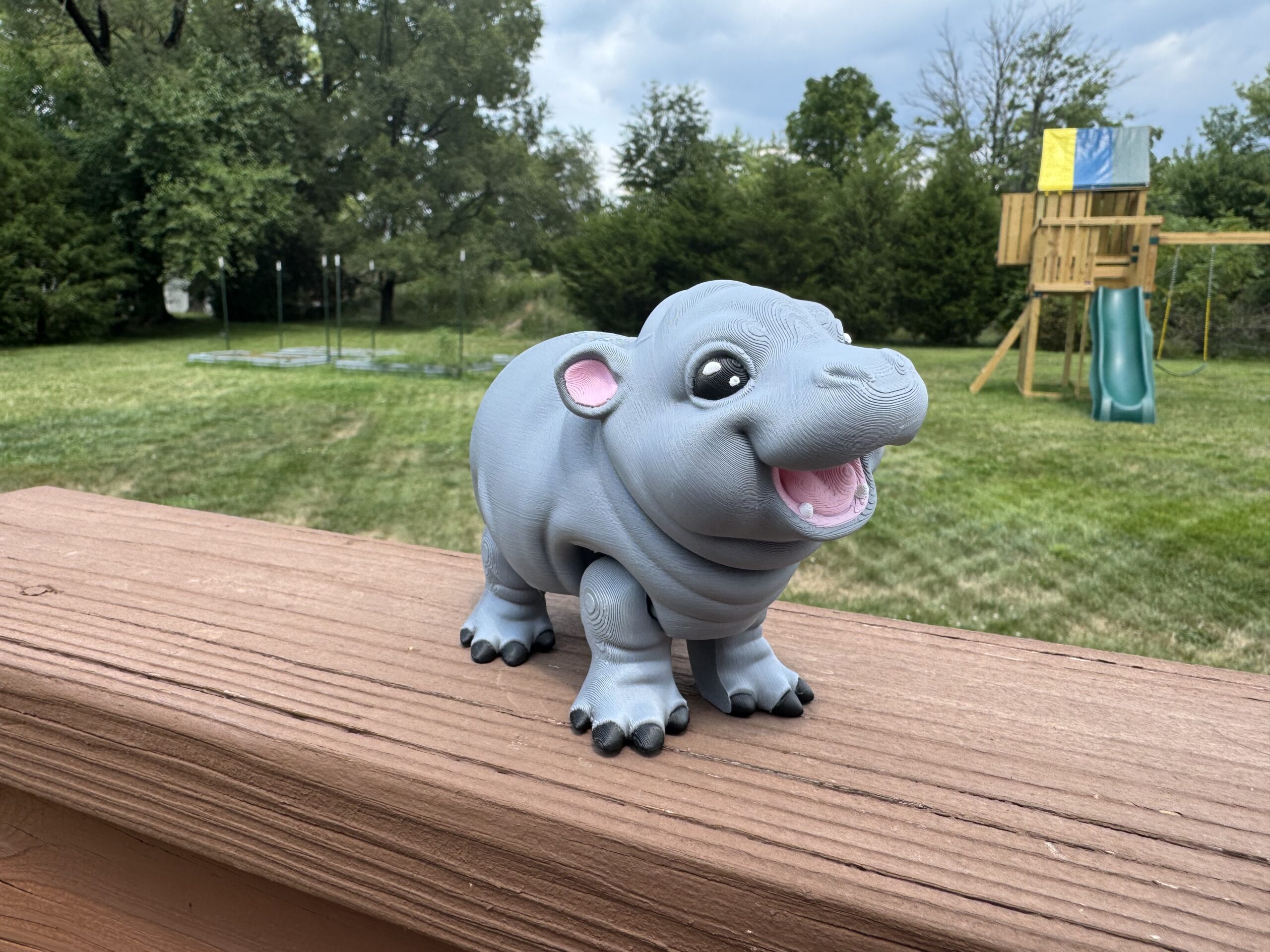 Adorable Happy Hippo Figurine