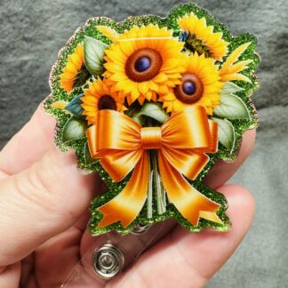 Sunflower Bow/Coquette Badge Reel