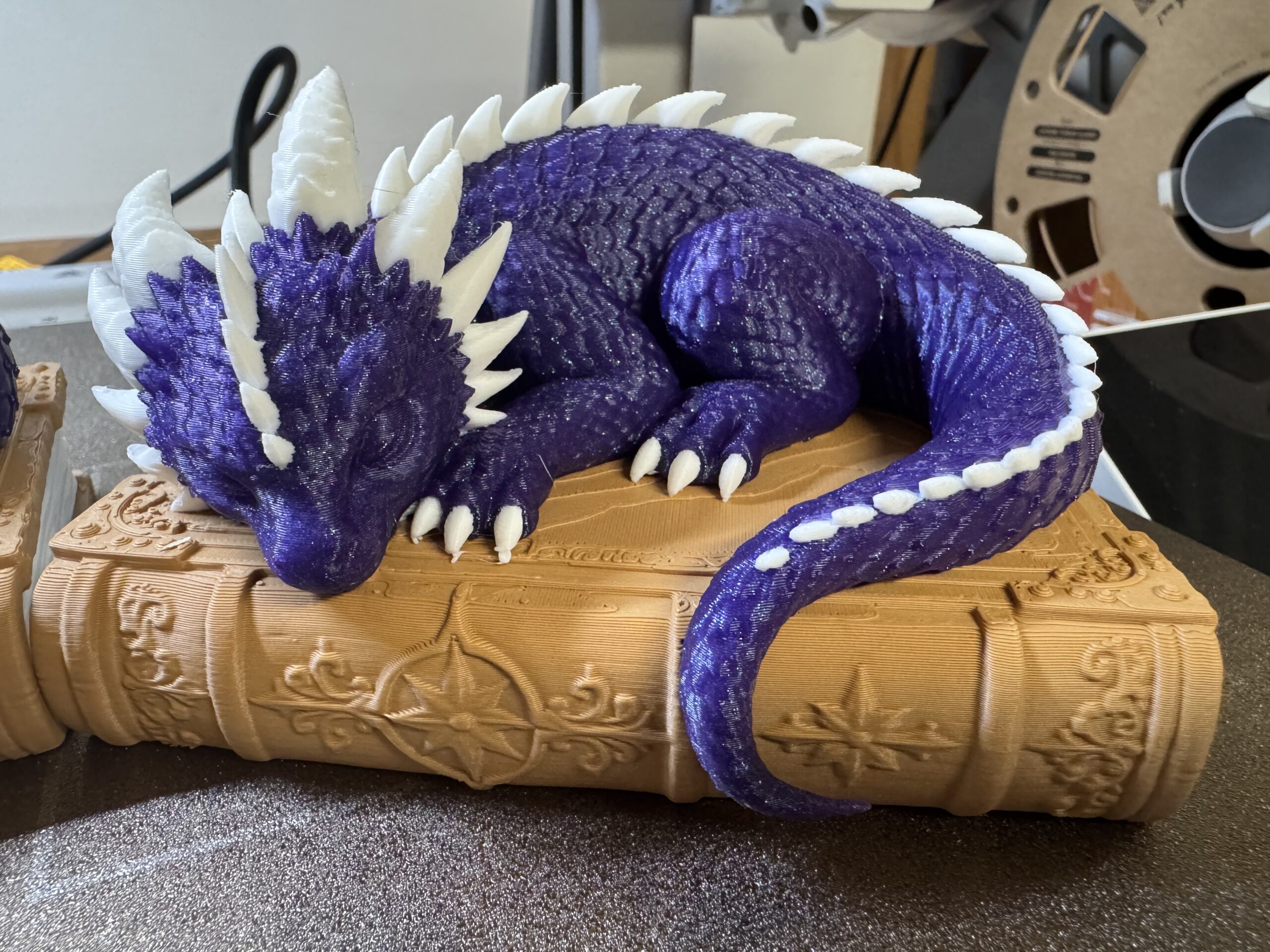 Sleeping Guardian Baby Dragon on Decorative Book Figurine - Image 3