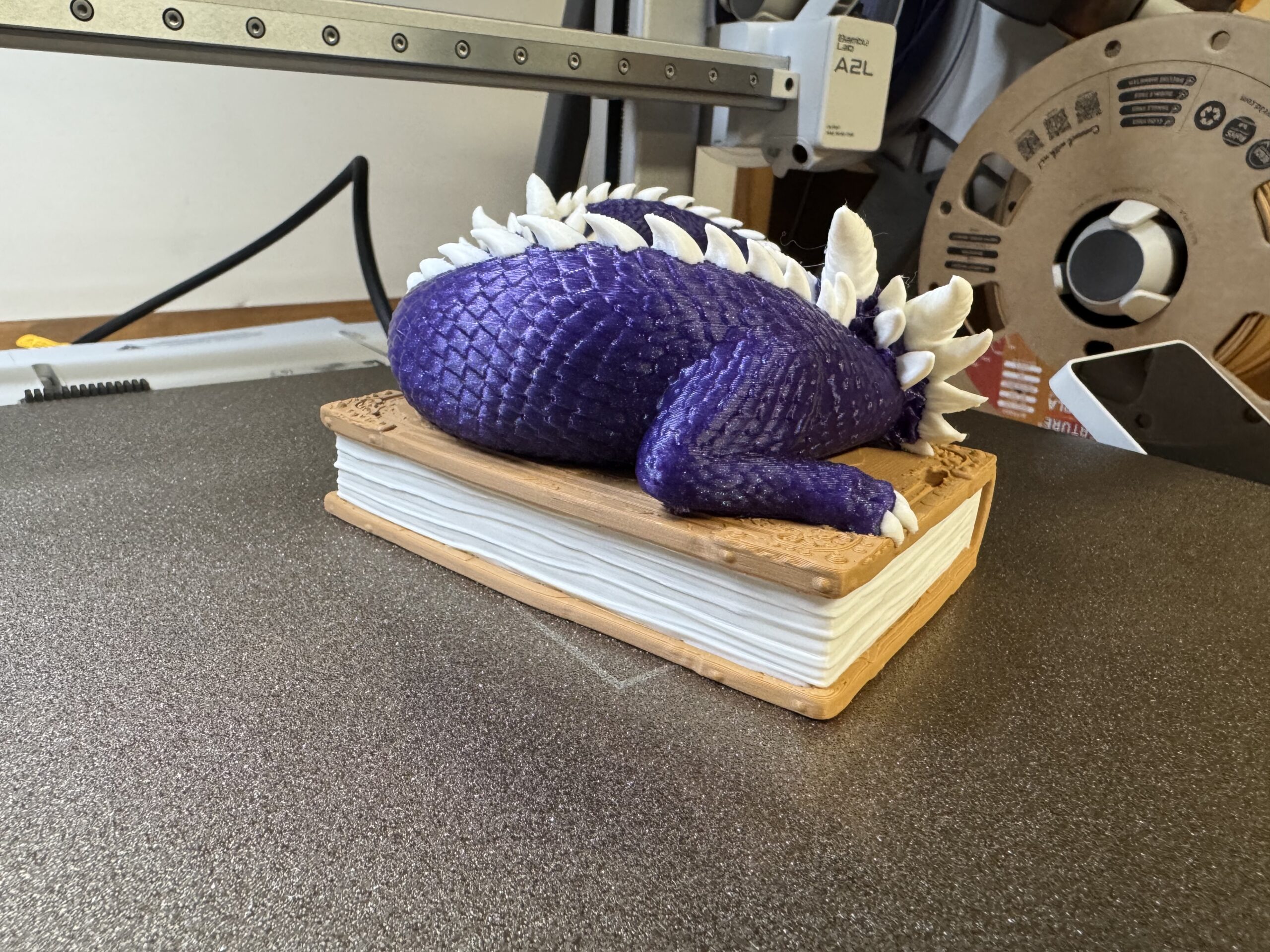 Sleeping Guardian Baby Dragon on Decorative Book Figurine - Image 2