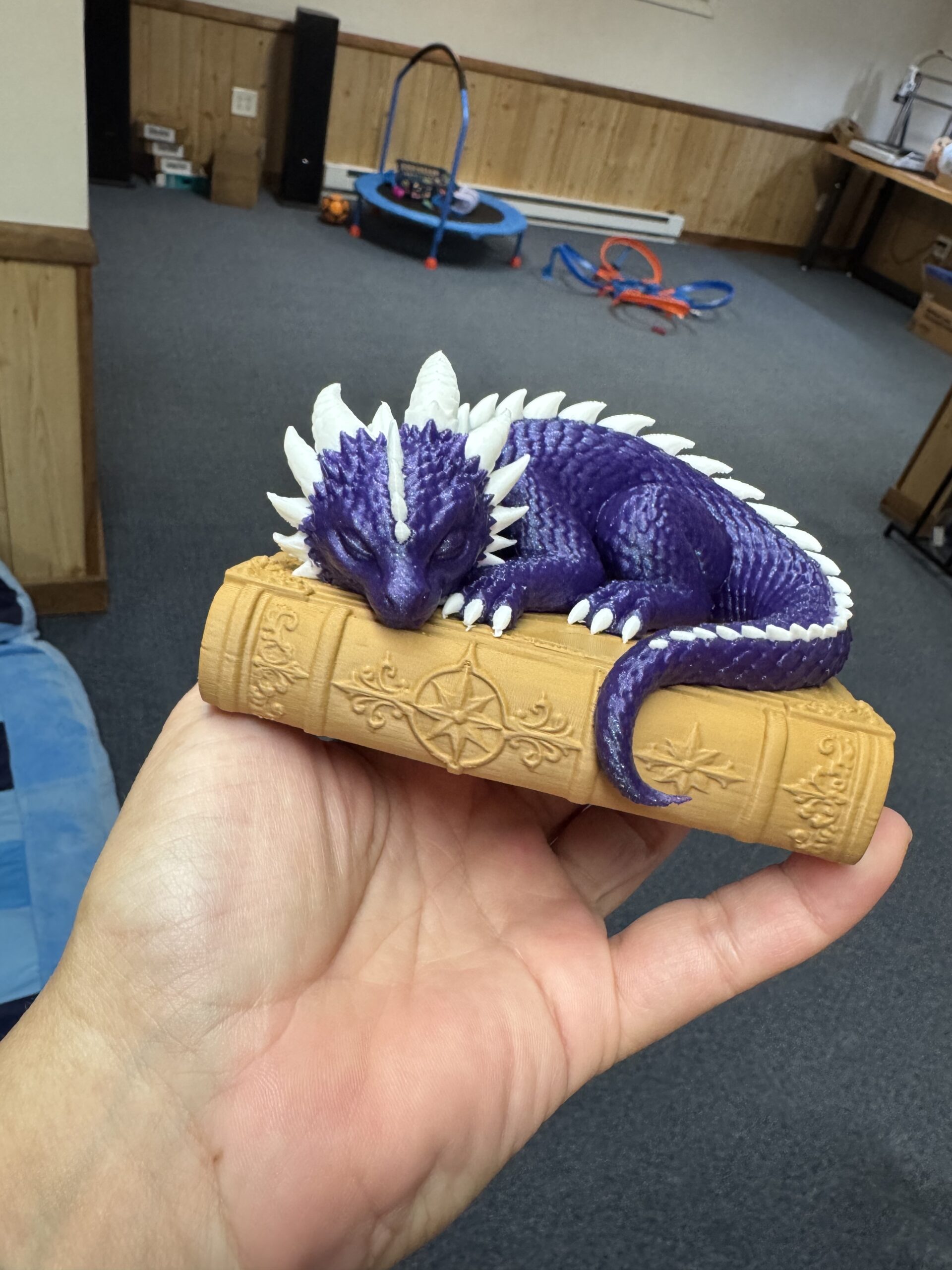 Sleeping Guardian Baby Dragon on Decorative Book Figurine - Image 5