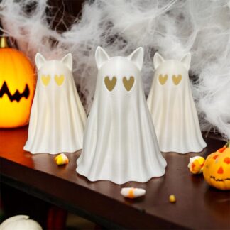 Ghost Cat Tea Light Holders (Set of 2)