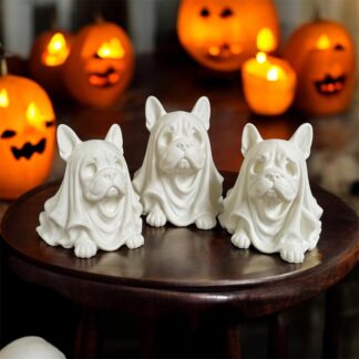 Spooky, Cute, and Safe: The Ultimate Frenchie Ghost Tea Lights