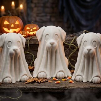 Phantom Pup - Halloween Ghost Dog Candle Holder