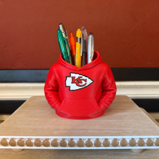 Score Big on Desk Style: The Ultimate Kansas City Chiefs Hoodie Pen Holder!