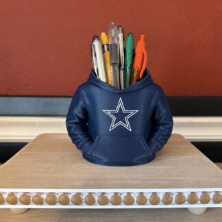 Dallas Football Hoodie Pen & Pencil Holder – Custom Sports Desk Organizer