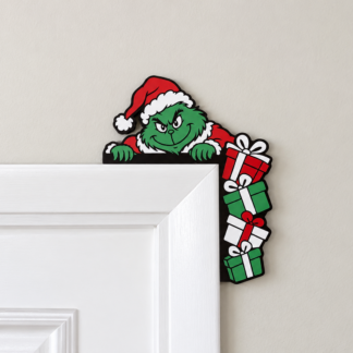 Grinch Door Corner Decor - Holiday Frame Accent