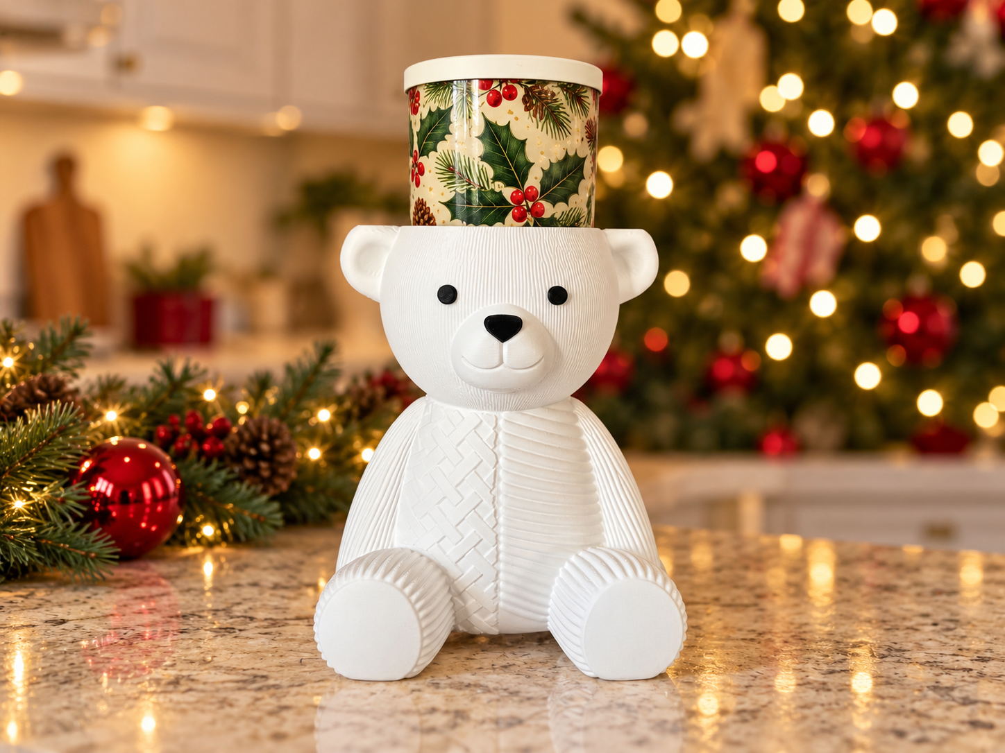 Cozy Up Your Countertop: The Cable-Knit Polar Bear