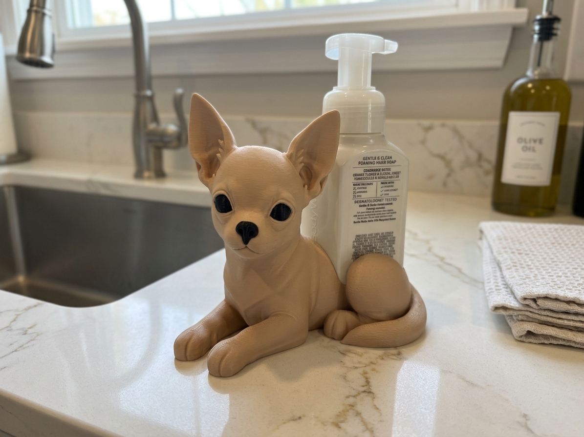 Big Personality for Your Sink: The Chihuahua Foaming Soap Holder!
